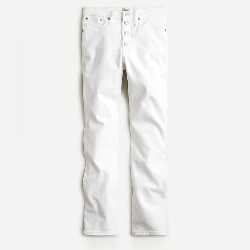J Crew 9" demi-boot crop jeans in white with button fly AJ921 Size 24 White
